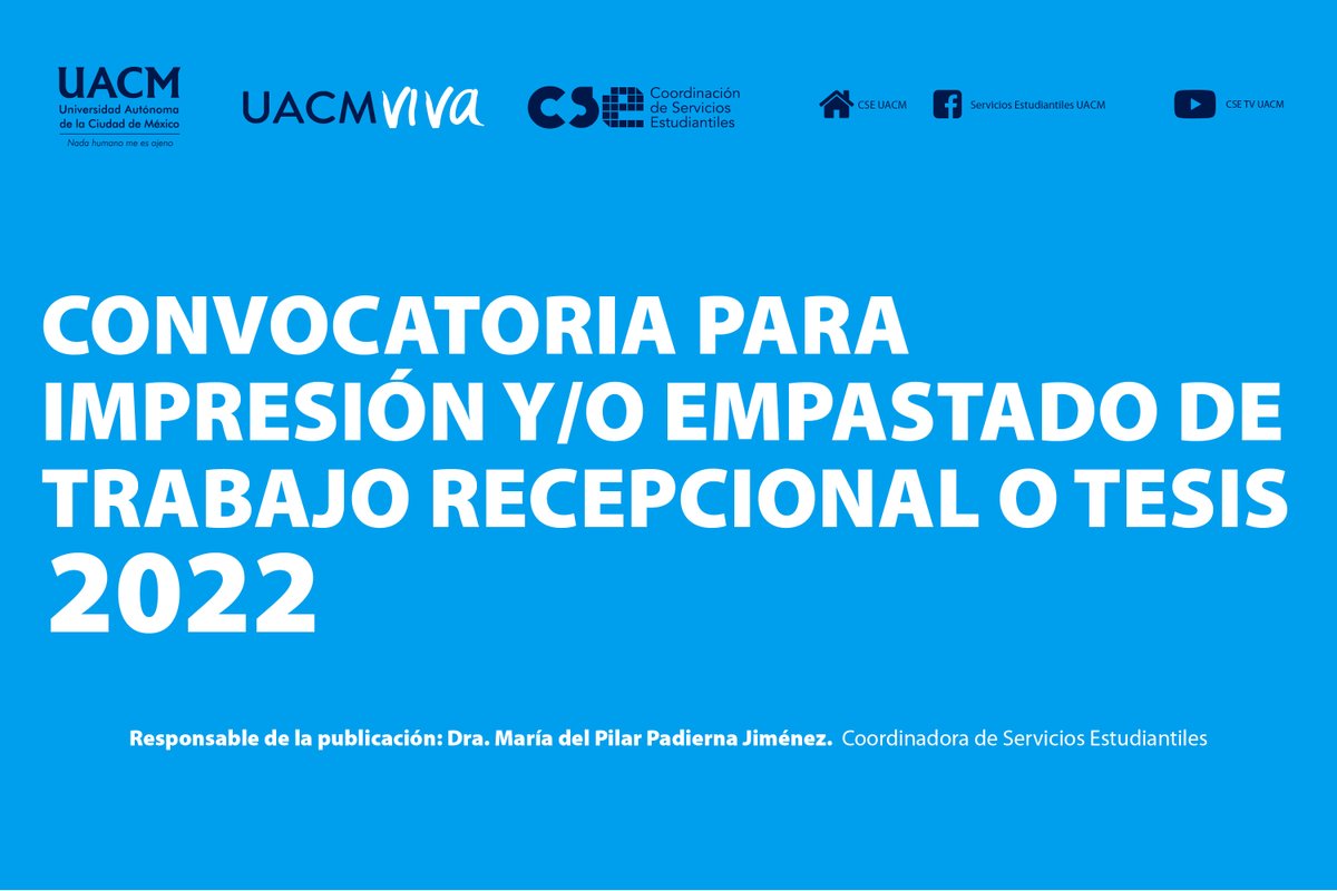 BECAS UACM. CONVOCATORIA PARA IMPRESIÓN
Y/O EMPASTADO DE TRABAJO
RECEPCIONAL O TESIS 2022.
portalweb.uacm.edu.mx/uacm/Portals/2…