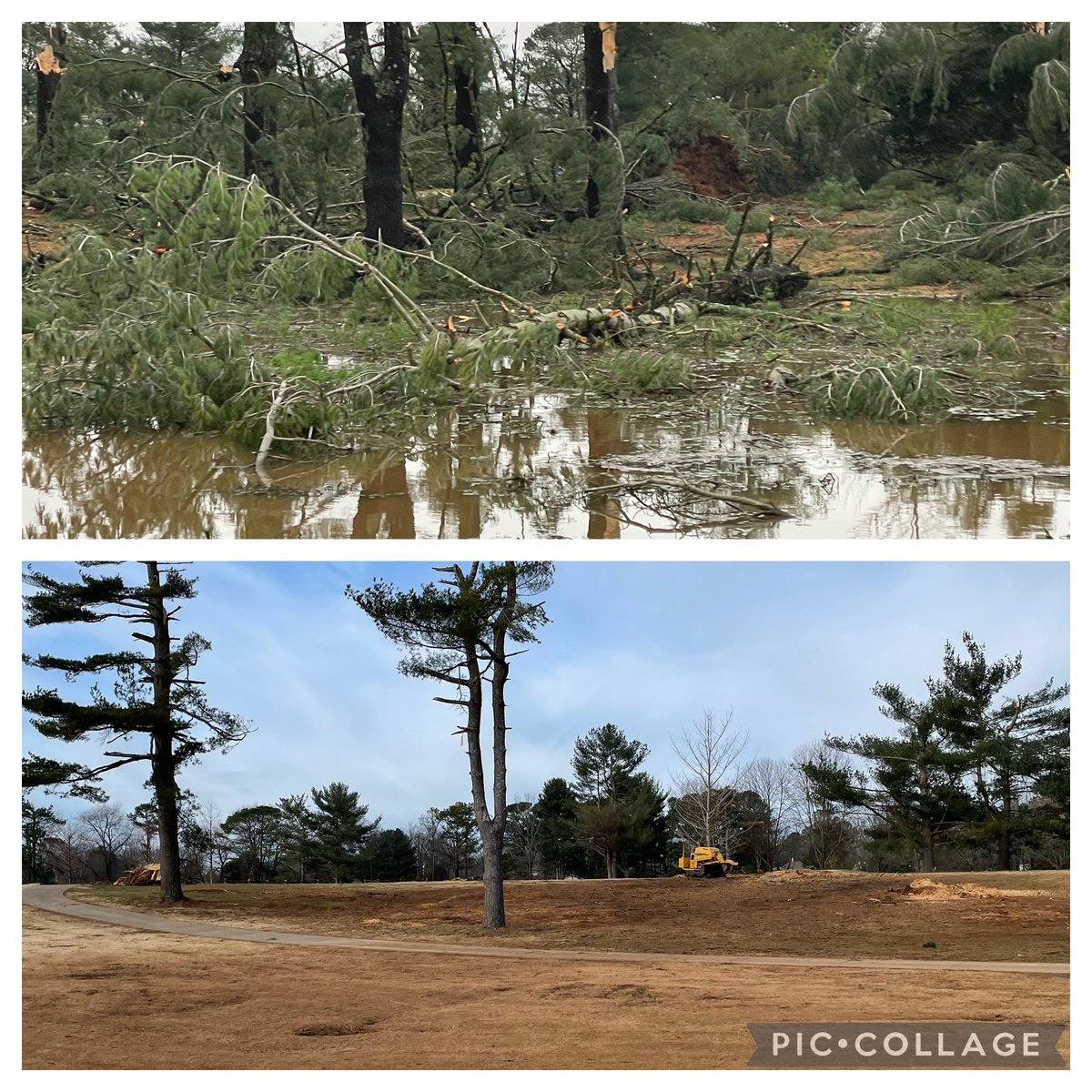 What a difference a month can make. #EF3 🌪 <a href="/indianhillsbgky/">Indian Hills Country Club</a> <a href="/l_polecat/">Lonesome Polecat</a>  <a href="/Hop_Jason/">Jason Hopkins</a> still plenty of work left to be done.