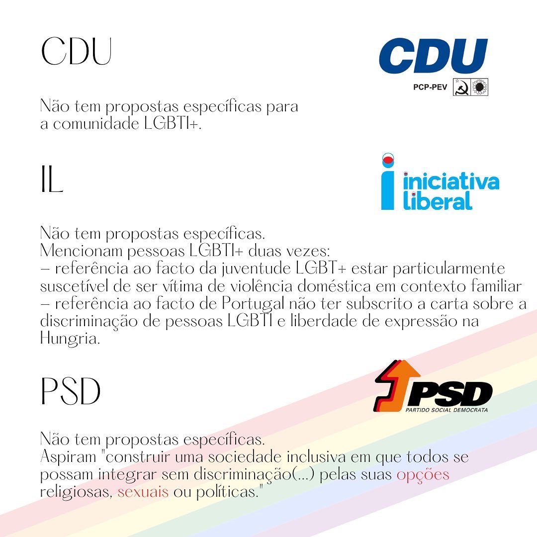 noahleao's tweet photo. CDU, IL e PSD não apresentam propostas específicas para a comunidade LGBTI+ https://t.co/zPtAsO6P3e
