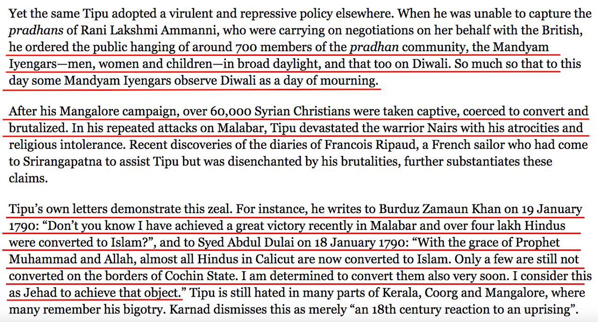 vibe_ind's tweet photo. @DReclaimation His atrocities knew no bound. 400000 converted and rest killed in the name of Jehad in case of Malabar Nairs. #TyrantTipu https://t.co/ZQp07Sebrl