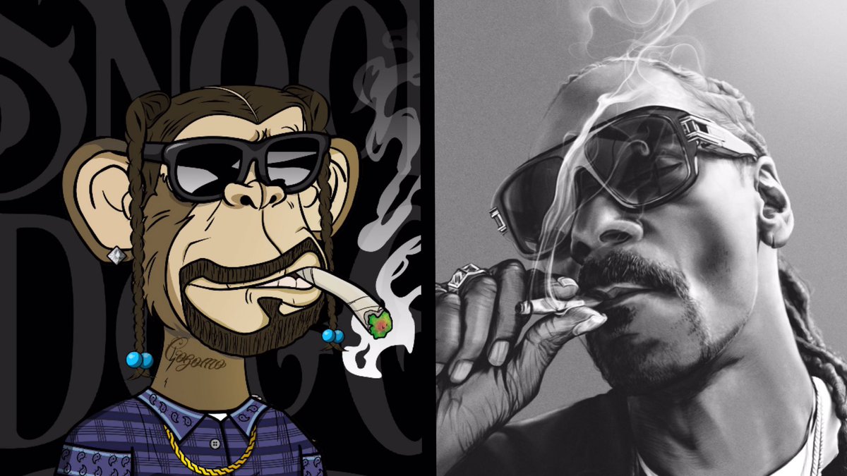 cryptographikz's tweet photo. @StonerApeClub 
IRL snoop meets #SAC snoop 💨 https://t.co/aHFHayDlvq