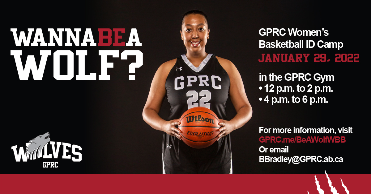 NWP_Wolves's tweet image. 🐺🏀 Do you want to play basketball with the Wolves?

#GPRCWolves Women’s Basketball are holding open ID camps to identify talented players who are interested in representing the program as future athletes. 

Head to GPRC.me/BeAWolfWBB for more information #WolvesPride