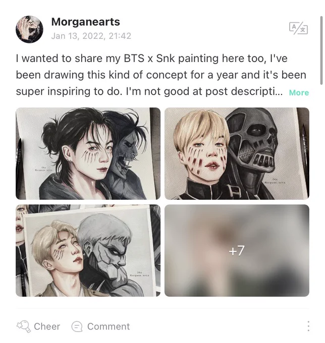 I posted something on weverse, I'm using the hashtags morganarts and 26x if you want to support me on this app 🤍 
