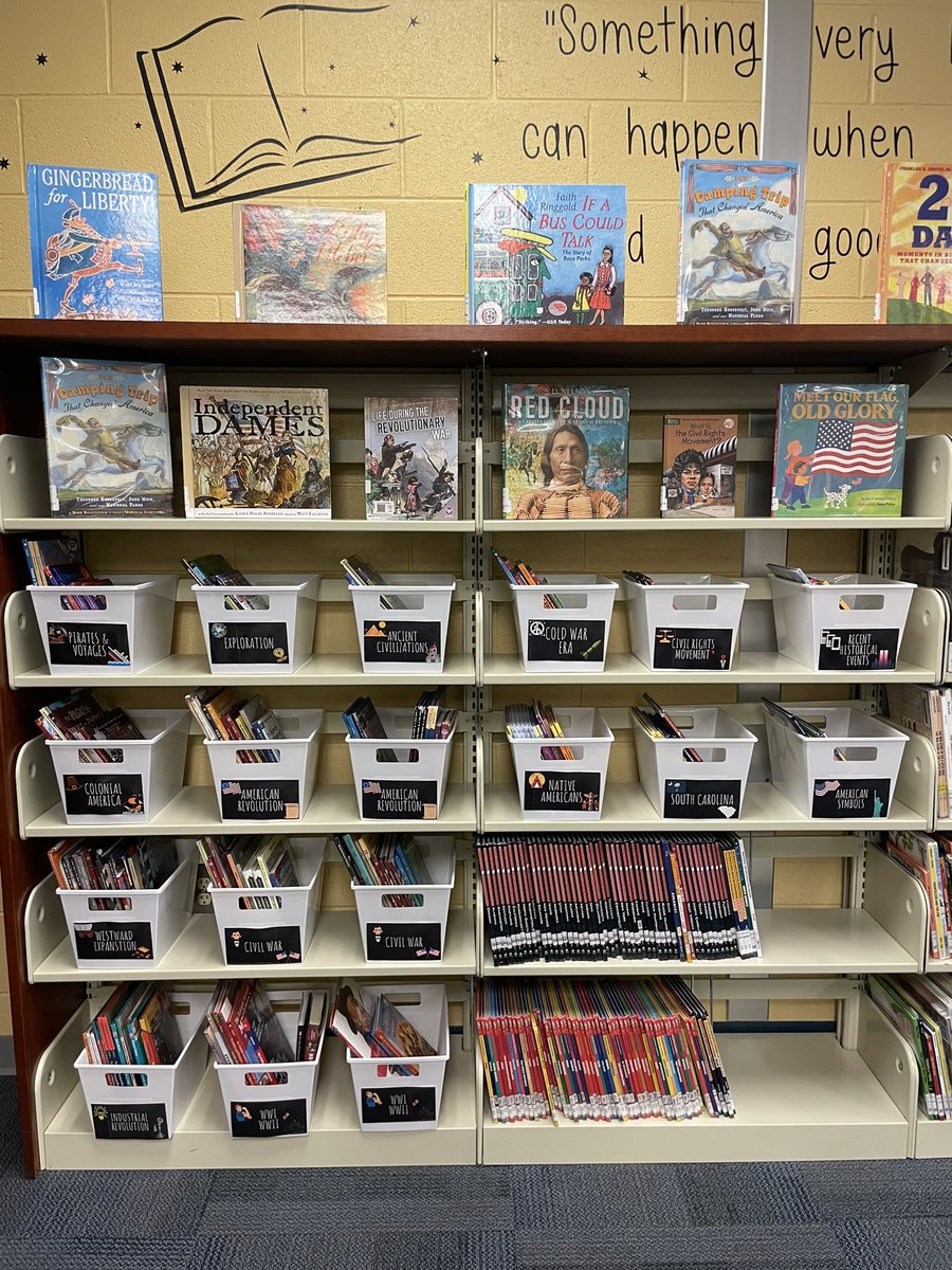 OceanBay_Elem's tweet photo. Genrefication of our sports, biography and fiction sections are now complete! Labeled buns with pictures and recognizable terms. #HCSLibraryMedia @lumos_librarian #OBEReads #LearnGrowAchieve @HCSInfo https://t.co/EsUhdZJnJv