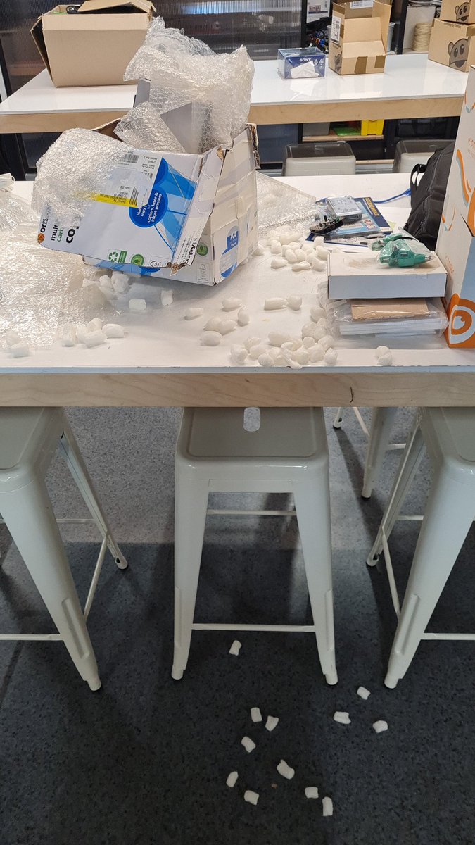 jessierose3's tweet photo. Ah, kia ora for the packing peanuts @misswhaea.... not only are they safe and sound, but getting them out was a mish! https://t.co/7izsR6WtOu