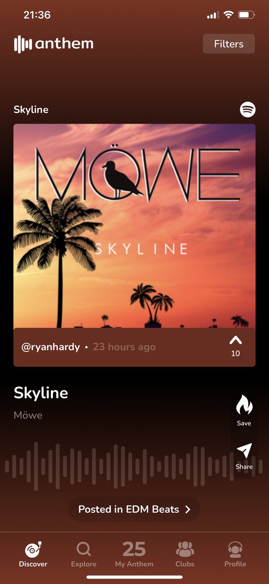 BPaetzoldt's tweet photo. After a few minutes I found so many good songs I probably never would have listened to - big shoutout to @AnthemApp_ - for me already the best app in 2022 🤙🏽 TikTokify your Spotify https://t.co/Zn9GY0i5d7
