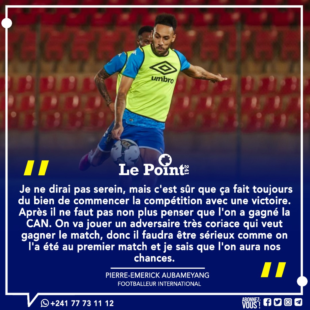 LPoint241's tweet photo. [#Sport ] : Je ne dirai pas serein, mais c'est sûr que ça fait toujours du bien de commencer la compétition avec une victoire.
#Gabon
#LePoint241 @Auba https://t.co/BegpDd9DwO