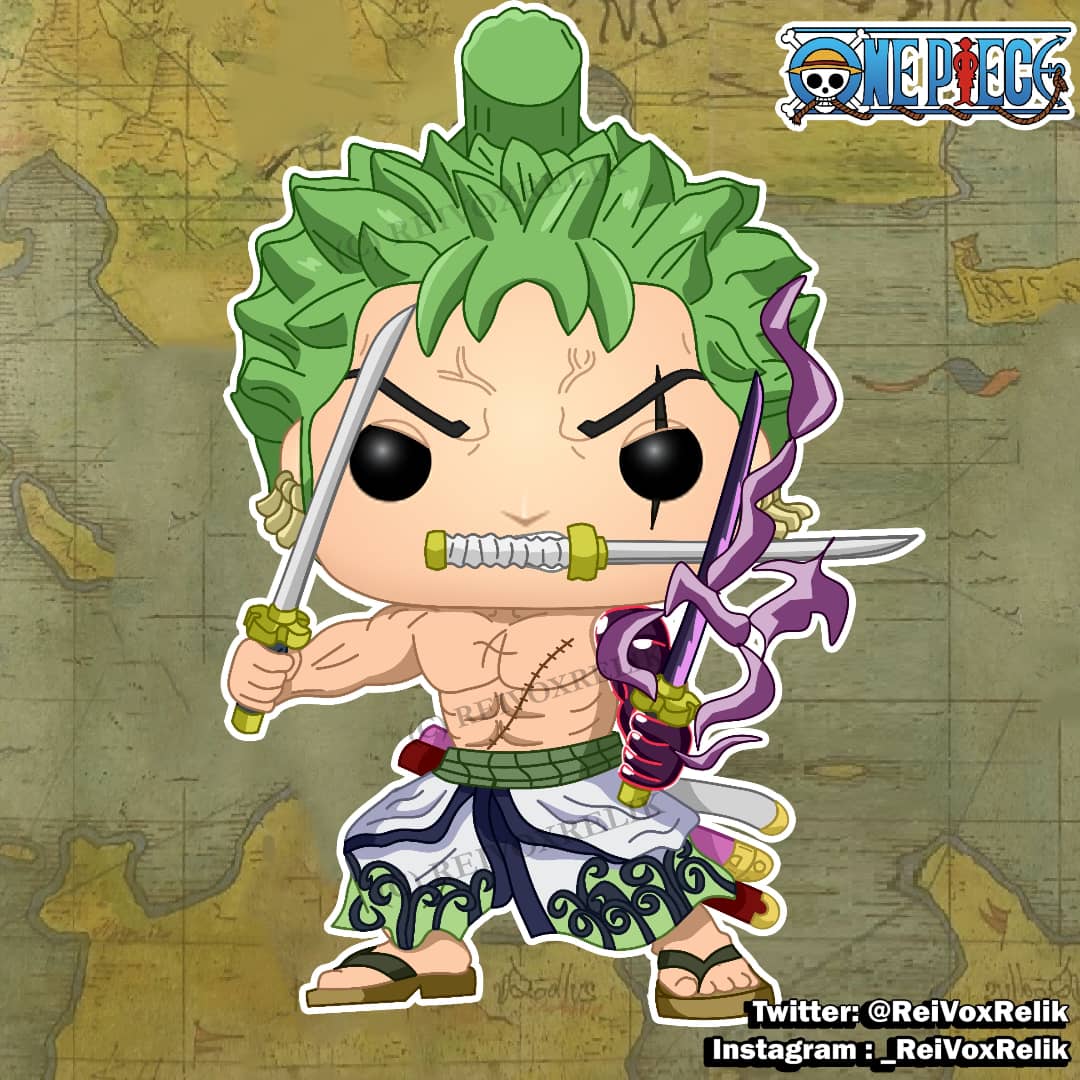 ReiVoxRelik on X: One Piece Pop Concept - Zoro with enma There is someone  that I must meet again. And until that daynot even Death itself can take  my life away! #Funko #