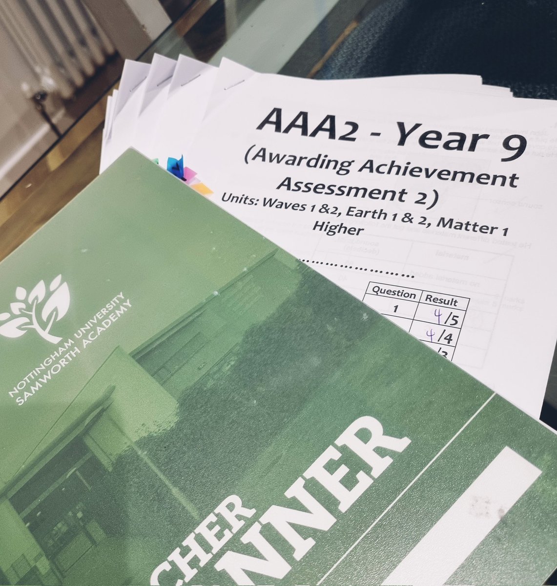 'Only look back to see how far you've come'. 

Finished marking these. On average, they have achieved 15% higher than October! As cumulative assessments they have to apply three extra topics worth of knowledge too! That is just awesome! Superstars 🤩 #progressnotperfection