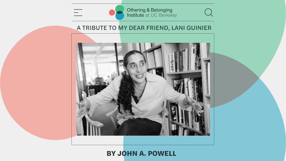 profjohnapowell's tweet photo. Lani, thank you for your work, your life and your friendship. I celebrate you and miss you. And I thank all of you who carry on Laniโs, bellโs and Bishop Tutuโs work.
#OBI #Blog #RIP #LaniGuinier
https://t.co/EWSUL0iiIE https://t.co/0Fnpfk8GU2