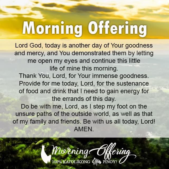katolikongpinoy's tweet photo. MORNING OFFERING: + In the Name of the Father and of the Son and of the Holy Spirit. AMEN. https://t.co/JJB0Ayy6eL