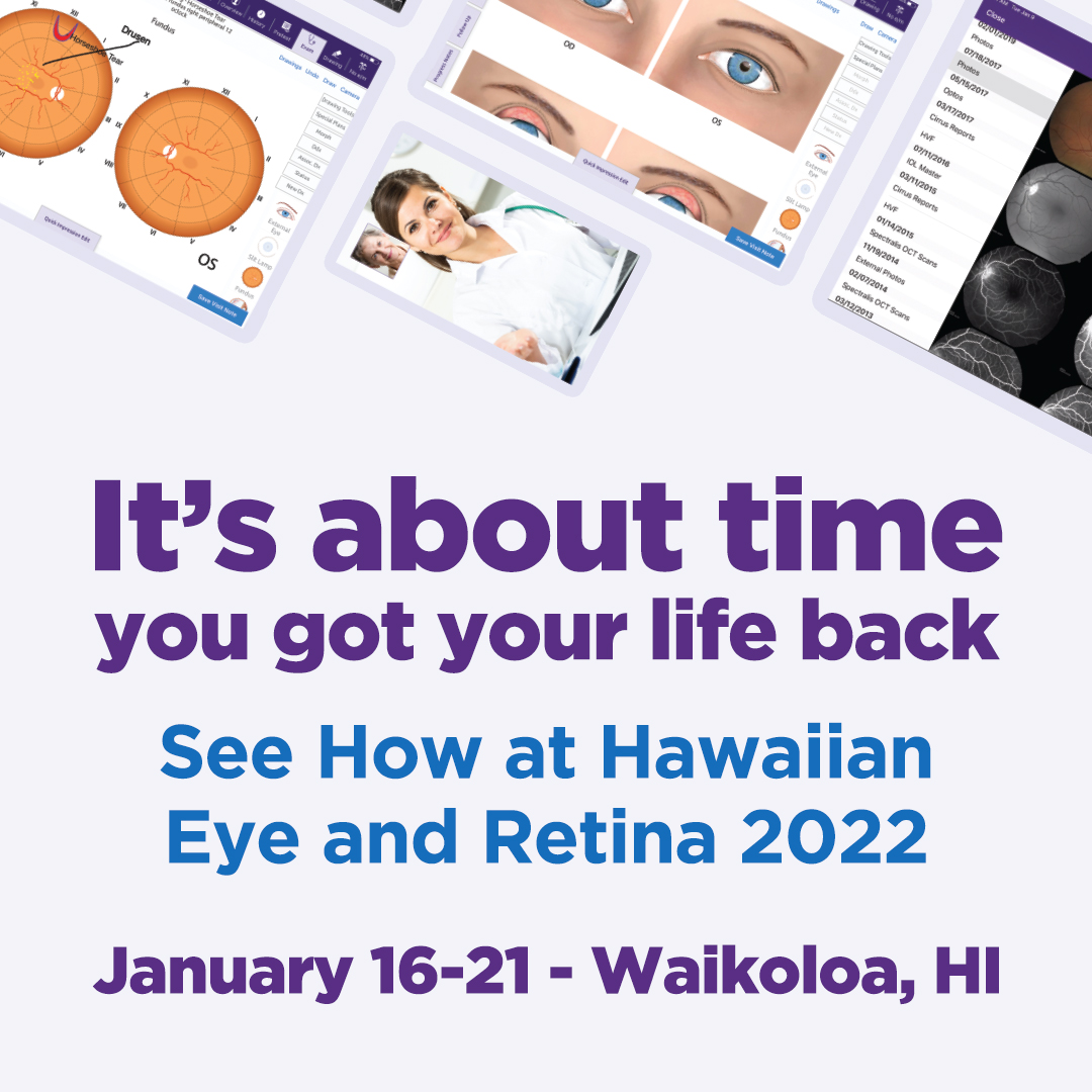 Visit the #ModMed booth (#226) at the Hawaiian Eye and Retina 2022 trade show (<a href="/HawaiianEyeMtg/">Hawaiian Eye & Retina Meeting</a>) Jan. 16-21! Check out our #ophthalmology-specific #EHR system, designed to meet all of your practice’s needs, in person. More information: bit.ly/3qol0Eg