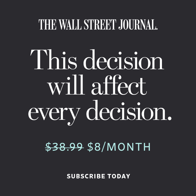 WSJ's tweet photo. Make the most of your news with WSJ. Join now: $8 per month.