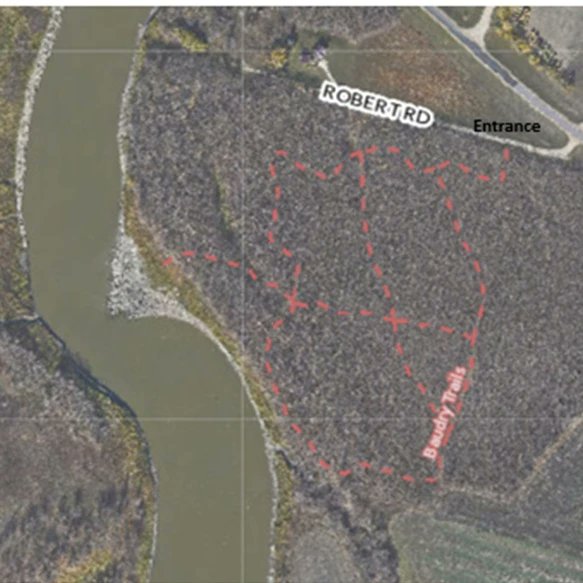 The Baudry Trail committee is pleased to announce the official opening of the new Baudry Trails 👣 The QR Code takes you to the map of the trails. [1/3]
