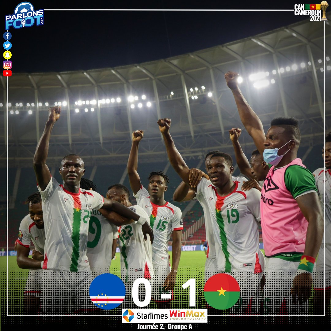 ParlonsFoot237's tweet photo. Le Burkina Faso remporte le match de sa survie dans le groupe A face au Cap-Vert sur la plus petite des marques. Hassane Bande a inscrit le seul but de la partie.
#TotalEnergiesAFCON2021 #CPVBFA https://t.co/l7gzoYbcJB