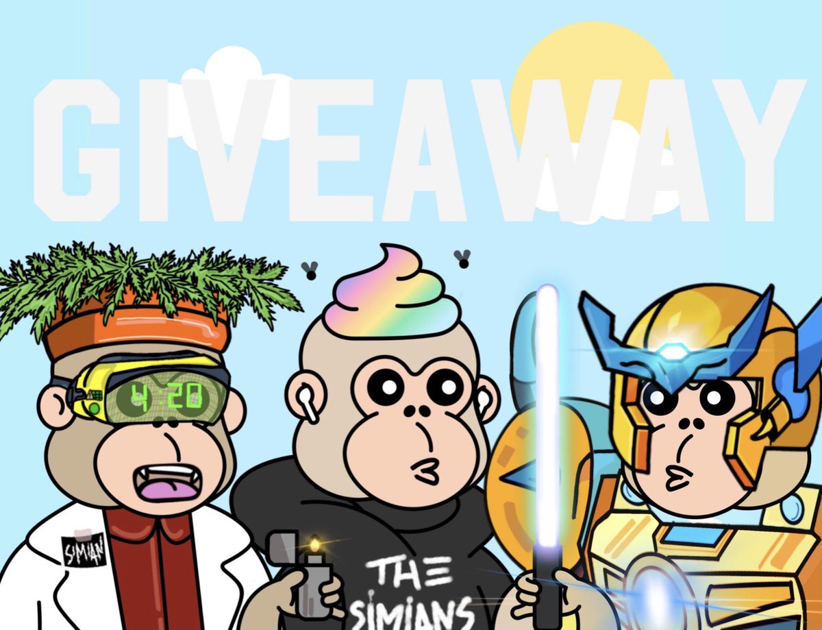 SimiansNFT's tweet photo. I might regret this, but let’s do it.

Giving away 1 free mint every hour until we hit 850 followers.

Just RT and follow us to be elegible! https://t.co/oqj8i6RLR9