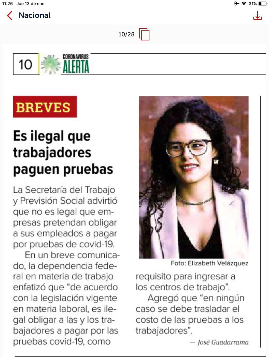 JaimeDuarte's tweet photo. Es ilegal que trabajadores sean obligados a pagar por pruebas #COVIDー19 indica la Secretaría del Trabajo.

Fuente: Excélsior 13/ENE/22

Si es tu caso asesórate y ¡exige se cumplan tus derechos; no te dejes carajo!

#DictaduraSanitaria 
#Omicron 
#VarianteOmicron 
#COVID19 https://t.co/GtsjI4sM13