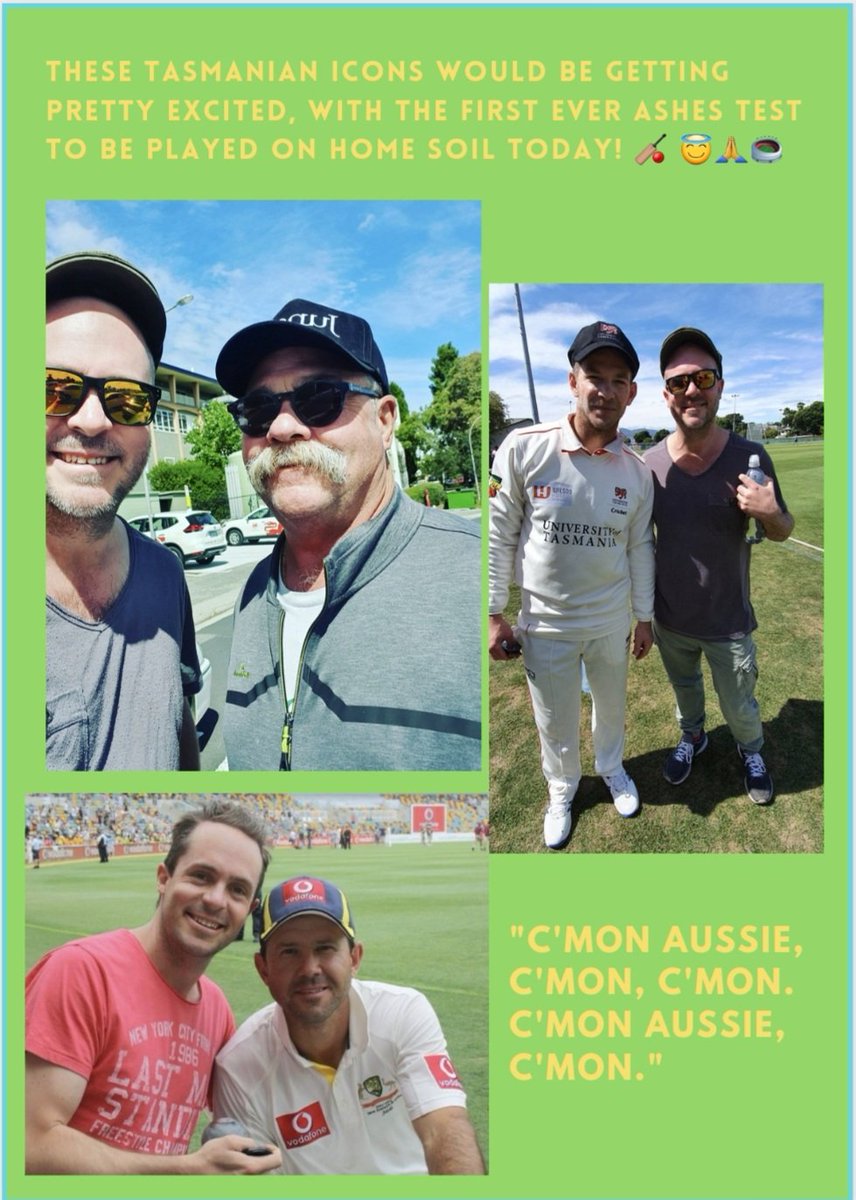 DanEddyBooks35's tweet photo. #Ashes @RickyPonting #boony #Paine 💚💛🏟🏏 https://t.co/6ZJVNHGpNQ