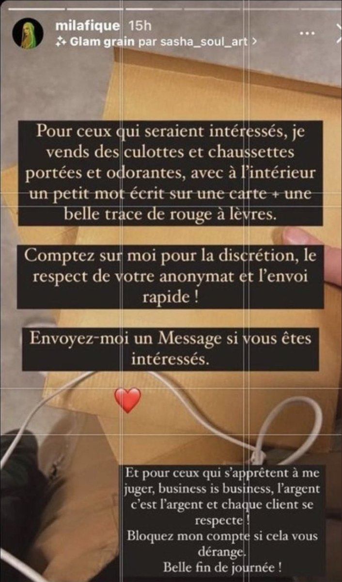 ViceIsNotFoot's tweet photo. Je pense que @cedric_o à bien fait de tout donner pour la certification de Mila sur Instagram. Elle débute un commerce artisanal de qualité https://t.co/BYF4TpJai9