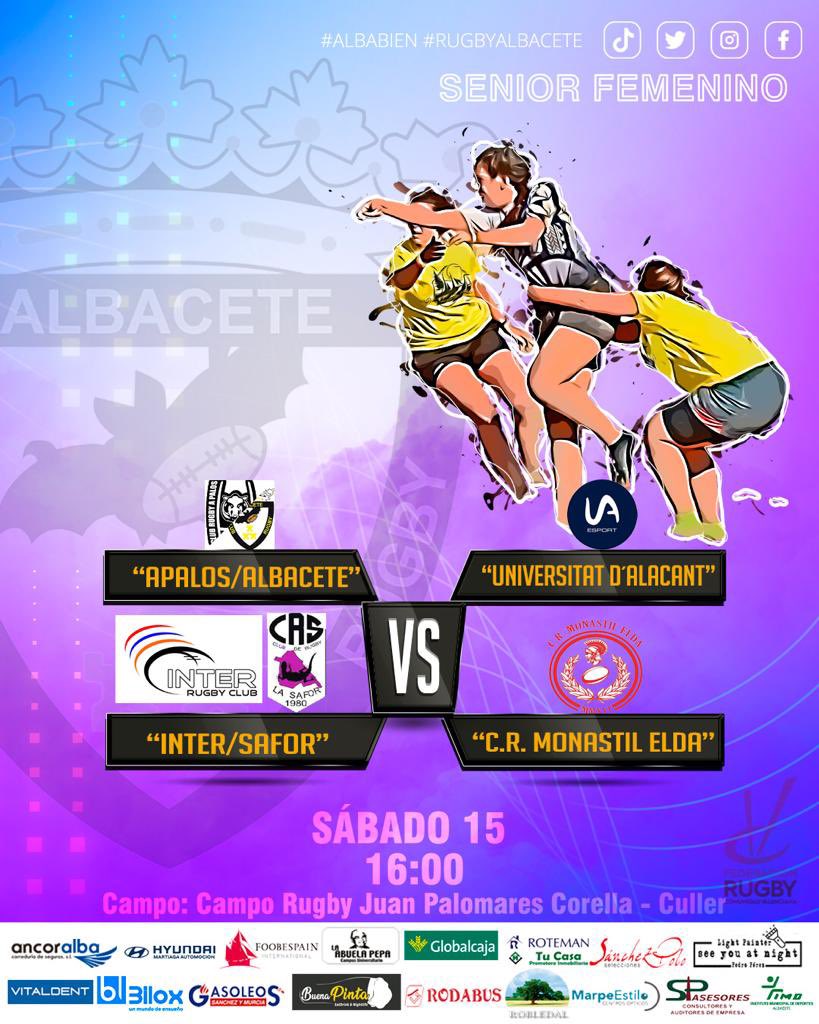¡VUELTA A LOS TERRENOS DE JUEGO! 🔵⚪️

Senior femenino con @clubrugbyapalos 
🕒 Sábado 15 a las 16:00
🏉 vs <a href="/interrugbyclub/">Inter RC</a> <a href="/rugbyua/">UA Rugbi</a> <a href="/monastil_rugby/">Monastil Rugby Elda</a> 
🏟 Campo de rugby Juan Palomares Corella 

#albabien #rugbyalbacete #cralbacete #rugby