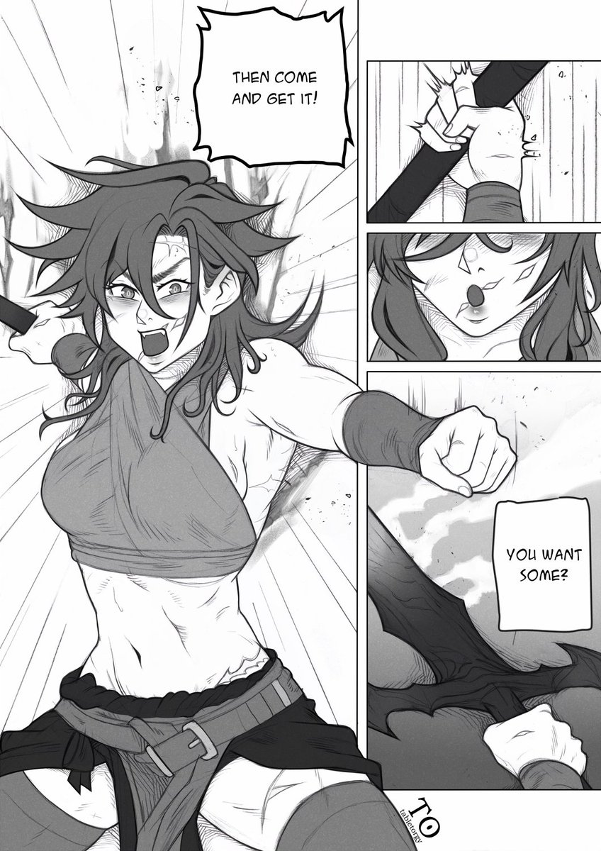 comic test with my OC, just trying out how I could make one (she's getting ready to fight unprovoked)