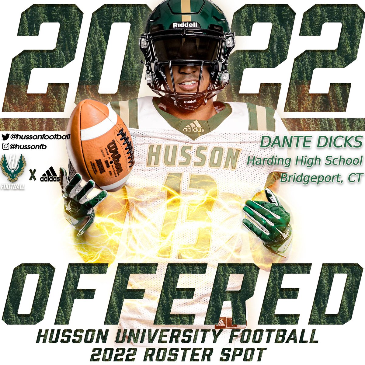 DanteDicks31's tweet photo. After a great conversation with @CoachJMax I am blessed to receive my first offer from @hussonfootball #goEagles🦅@HCFootball_Pres @EducatorECT @BallCoachDC https://t.co/iFySt6PCAS