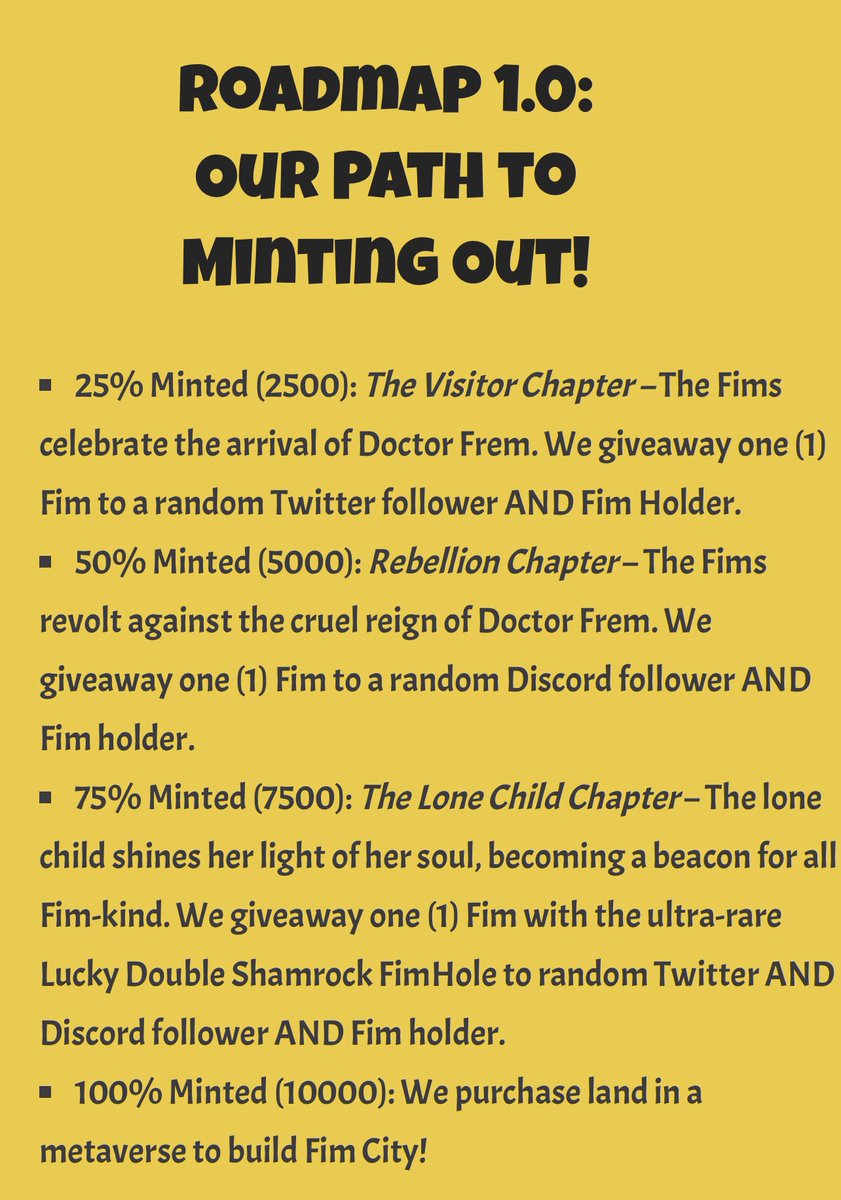 the_fims's tweet photo. Our Roadmap to Minting out‼️
Giveaways at👇 

25% minted‼️
50% minted‼️
75% minted‼️

We signed our first recording artist to The Fims Music 🎼 

The Fims Music will bring a new way of funding artists and curating collaborations between musicians‼️
🌍 https://t.co/5Q2YaaWP7U https://t.co/PEA57BWp1n