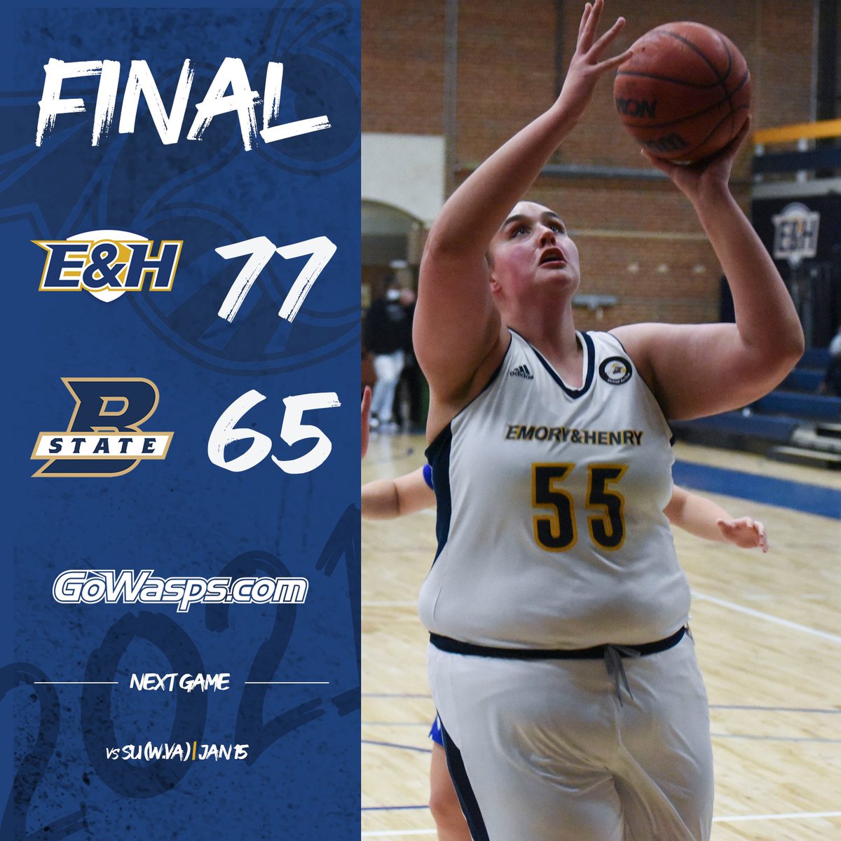 GoWasps's tweet image. Alexis Hoppers and Callie Haderer combined for 50 points as @EHCWBB wins on Thursday evening! #GoWasps #BlueCollarGoldStandard