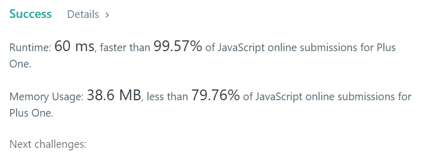 zenemm_'s tweet image. Leetcode66:
Completely forgot there was a reverse array method in JS! Wasted some time there.
Anyway, eventually came up with a solution using a stack, apparently faster than 99% of other solutions? Not sure how accurate that is but I'll take it!
#codesolution #100daysofcode