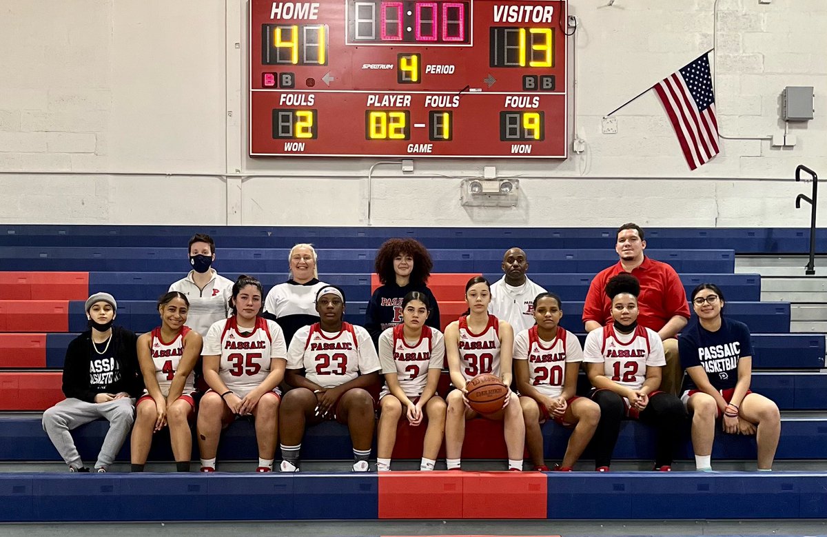 PassaicSchools's tweet photo. Congratulations to our Girls Varsity Basketball Team for their 41-13 victory against Clifton tonight! 🏀 We were led by Jessiah Reynoso ‘25 (10 points), D’Ani Morales ‘22 (9 points), and Shalimar Hogan ‘24 (8 points)! #gopassaic #passaicpride 🔴🔵 https://t.co/CyZsdV9fl3