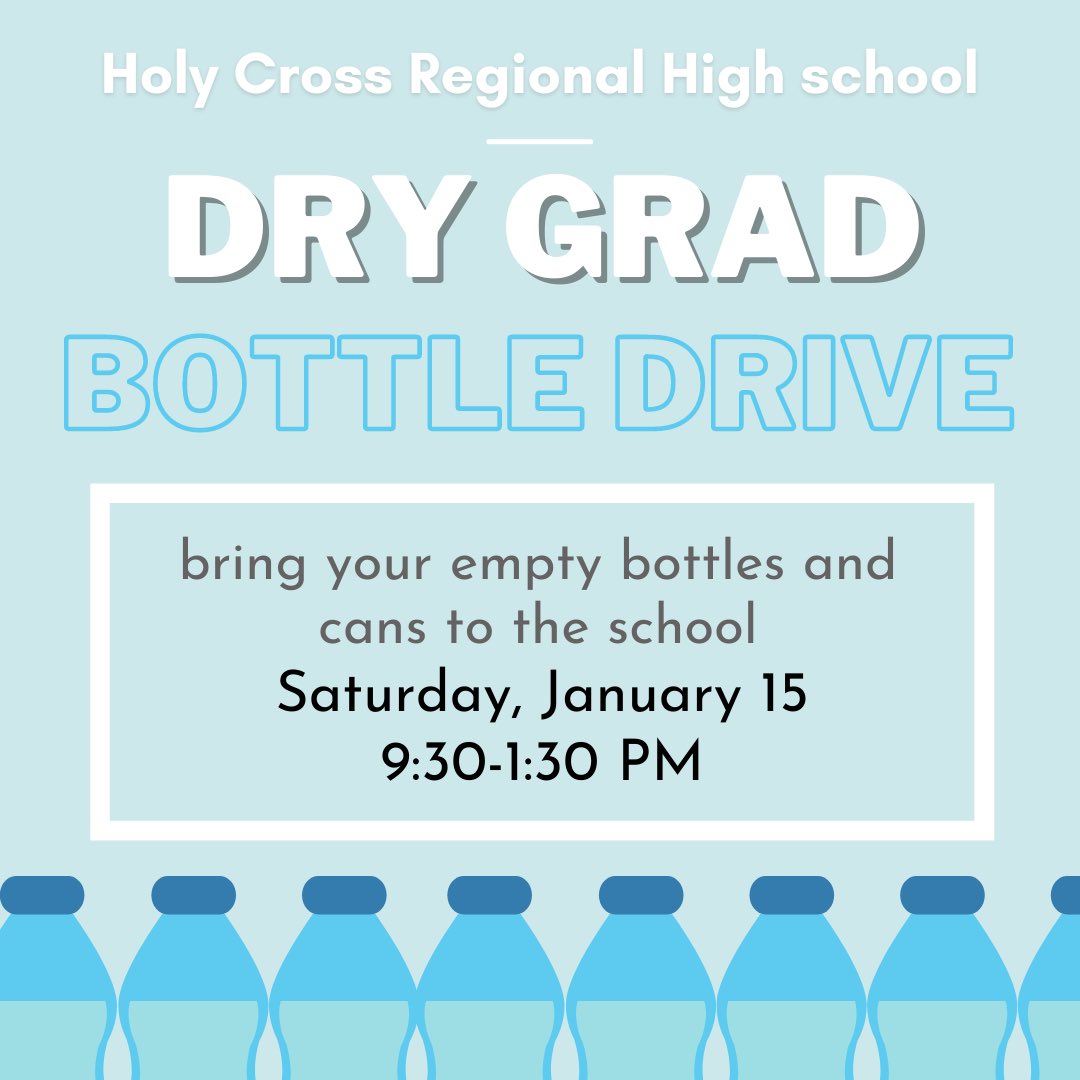 Dry Grad fundraiser this Sat Jan 15!  9:30am-1:30pm at the school! Drop off your refundable sand support the 2022 grads!