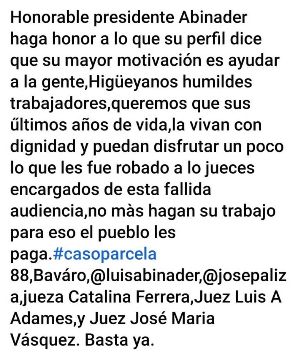 Próximamente Frebreo 11,estaremos en una audiencia en punta cana,lugar de los hechos con jueces,familias dueñas de las tierras ocupadas,esperemos resultados positivos de una vez y por toda.<a href="/luisabinader/">Luis Abinader</a> <a href="/lmacarrulla1/">Lisandro J Macarrulla T</a> <a href="/LeonelFernandez/">Leonel Fernández</a> <a href="/raquelarbaje/">Raquel Arbaje</a>