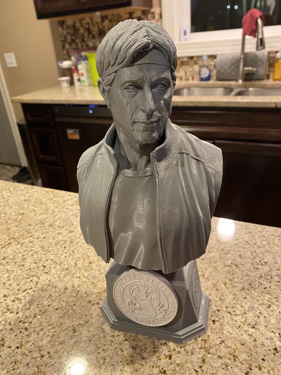 UffDa_32's tweet photo. Check out this 3D print my son printed for me on my birthday! @WilliamZabka #CobraKai #badass https://t.co/nhSMB2RuiU