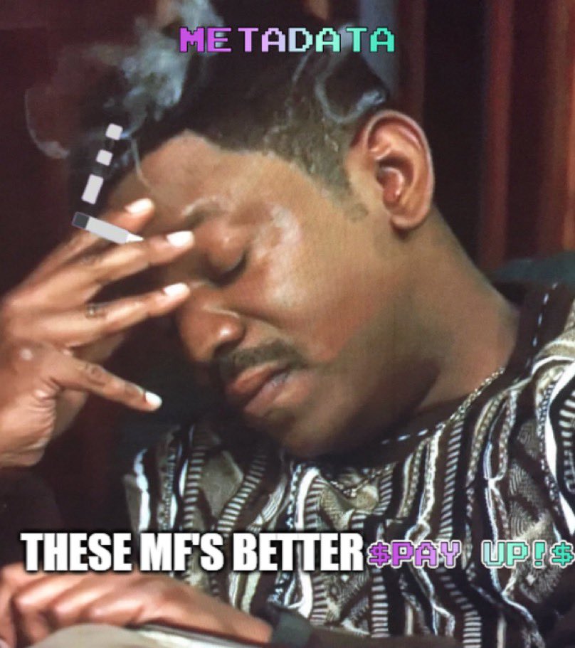 MetadataSOL's tweet photo. Msg to those blue chips that’s been dodging us... 💲PAY UP💲

https://t.co/9t3Yf4IhaU https://t.co/VE4aobeyal