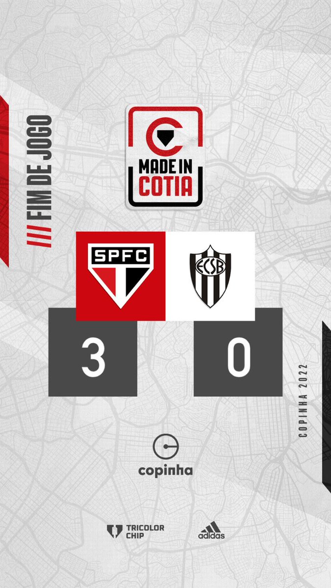 SaoPauloFC's tweet photo. Fim de jogo em São Caetano do Sul: vitória são-paulina! #SPFCxECSB (3-0)

⚽ Maioli
⚽ Caio
⚽ Léo

#Copinha22
#MadeInCotia
#VamosSãoPaulo 🇾🇪 https://t.co/0mkQHy6WGs