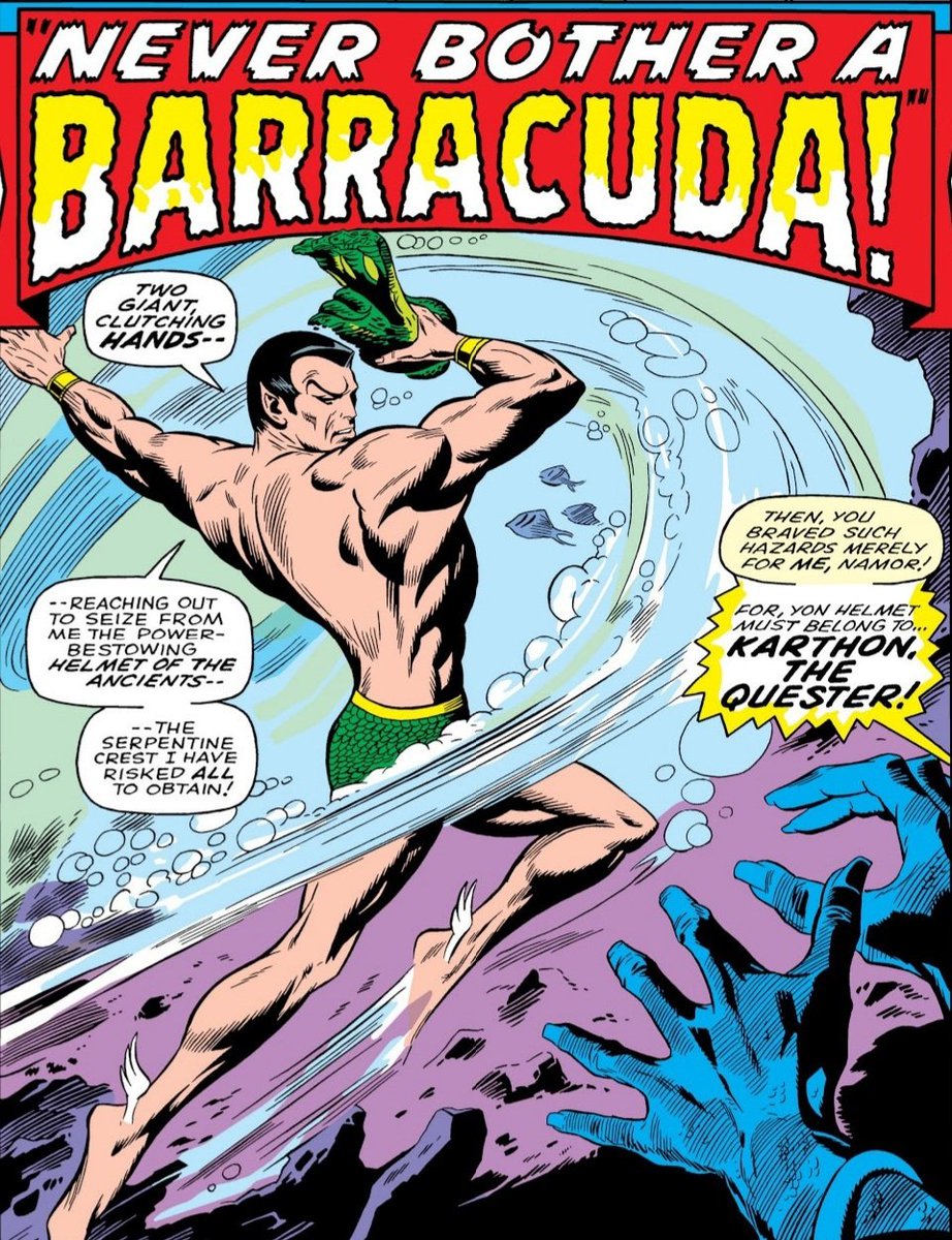 HFoh's tweet photo. Never Bother a Barracuda!
The splash page from The Sub-Mariner # 10 by Gene Colan & Dan Adkins.
https://t.co/DMVRZSpnGq
#genecolan #danadkins #submariner #marvelcomics #atlantis #captainbarracuda #comicbookbroadcaster
#thecosmiccomicbookbroadcast
#comicbooks #splashpages https://t.co/MAW5jdaw55