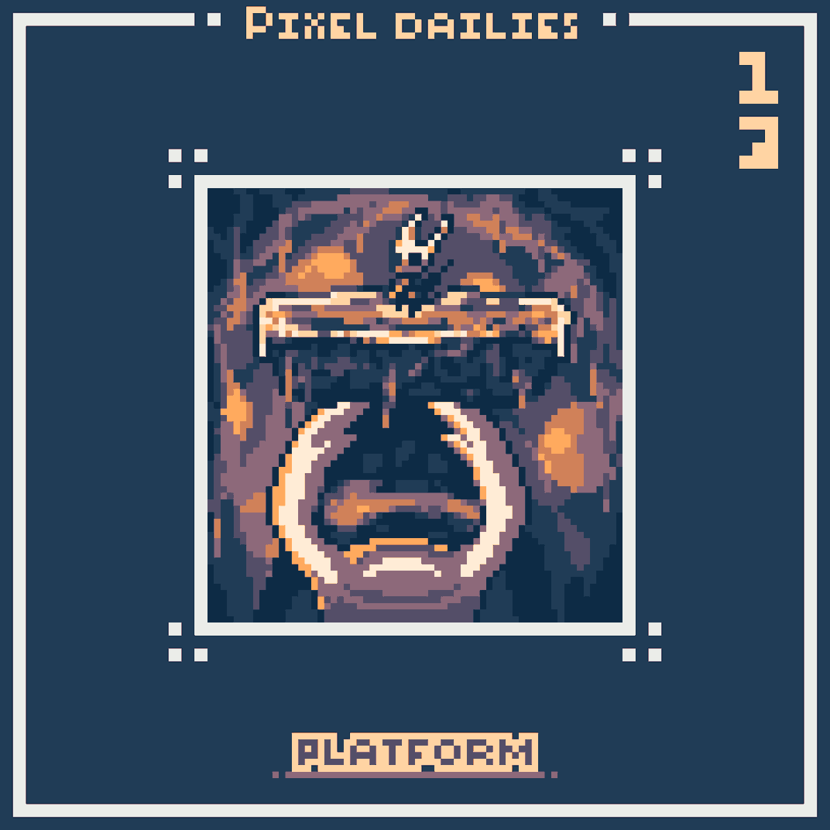 Hornet taunting u on the #platform, (cuz u can't reach) 🐜🎮
A little late &amp; kinda rushed 🥴 #HollowKnight 
<a href="/Pixel_Dailies/">Pixel Dailies</a> ♦ #pixel_dailies ♦ #pixelart