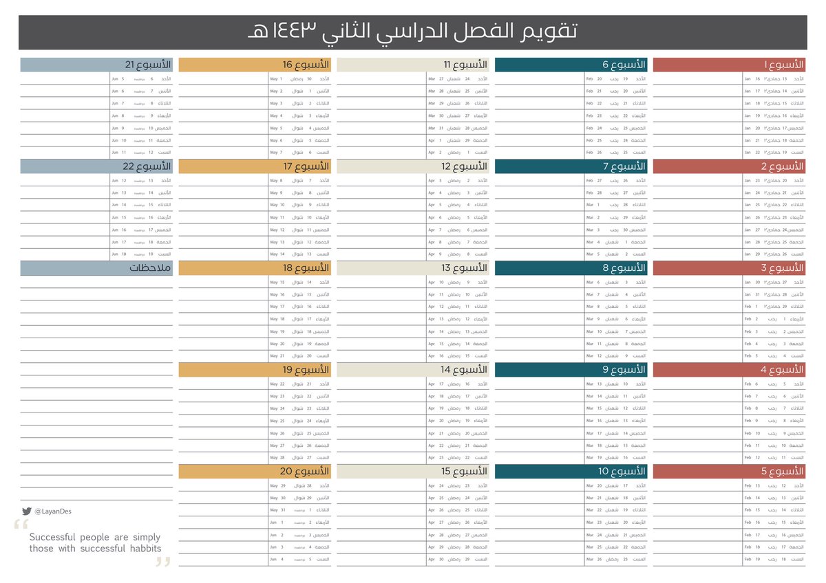 LayanDes's tweet photo. تقويم الفصل الدراسي الثاني ١٤٤٣ هـ 
بالتوفيق 🤍

https://t.co/wTpBwN9QkY

@illustrator_sa https://t.co/OgPJVyERrJ