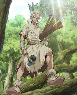 cabbageotd's tweet photo. today's cabbage of the day is senku from dr stone! (he/him) https://t.co/bCxhk2dW5q