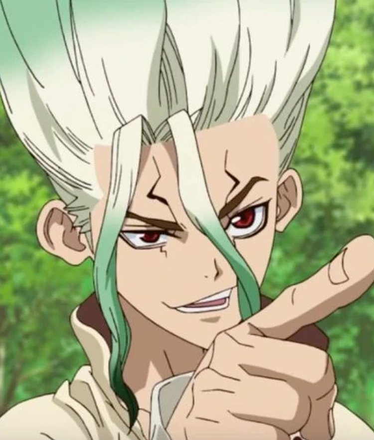 cabbageotd's tweet photo. today's cabbage of the day is senku from dr stone! (he/him) https://t.co/bCxhk2dW5q