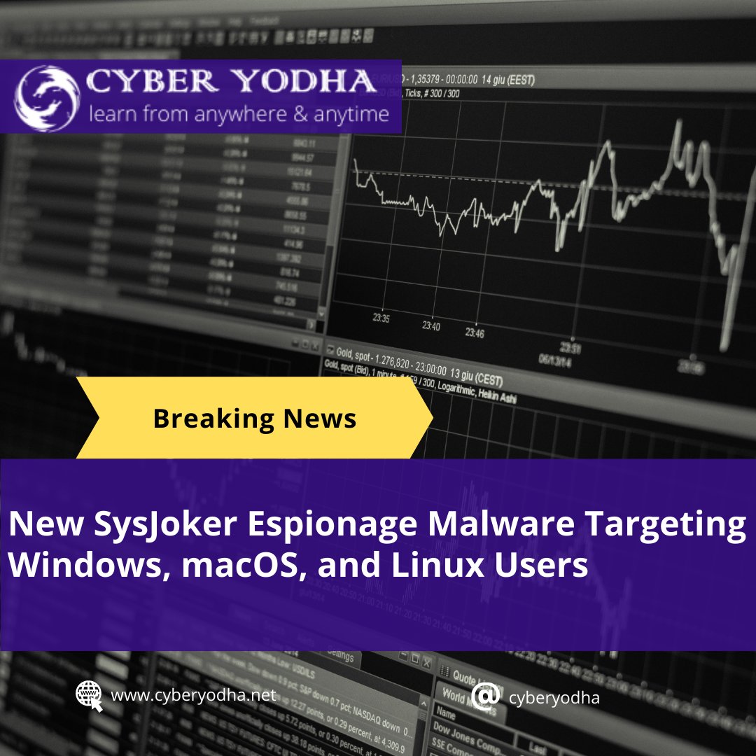 cyber_yodha's tweet photo. A new cross-platform backdoor called "SysJoker" has been observed targeting machines running Windows, Linux, and macOS operating systems as part of an ongoing espionage campaign that's believed to have been initiated during the second half of 2021.

#cybercr #hacker #cybercrime https://t.co/5Cg6QKoDuC