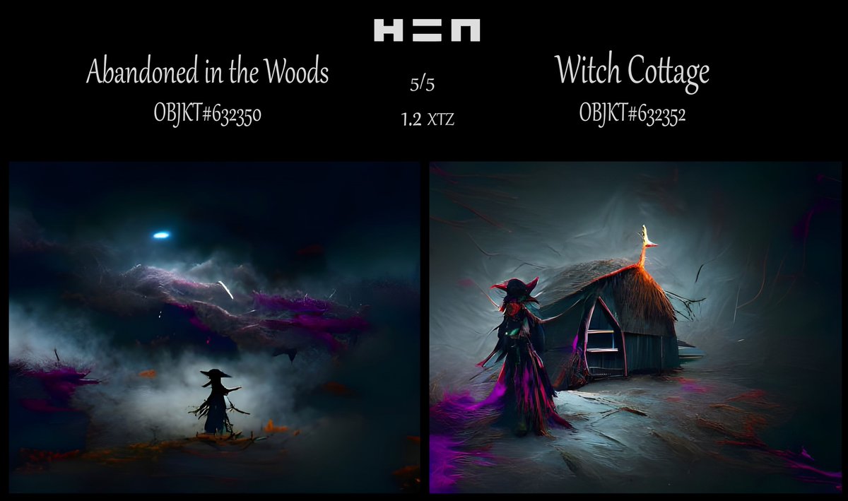 Dansonofbass93's tweet photo. A witch never gets caught 🧙‍♀️

Just droped 2 witchy pieces on @onhicetnunc 

Abandoned in the woods
https://t.co/8KT6D0an8p
Witch Cottage
https://t.co/V4wgKYKepi

Both 5\5 : 1.2 #tezos 

#NFT #CleanNFT #tezoscollectors #NFTCommunity #nftcollector #XTZ #hicetnunc #objkt #NFTshill https://t.co/xCd7fA2KbI