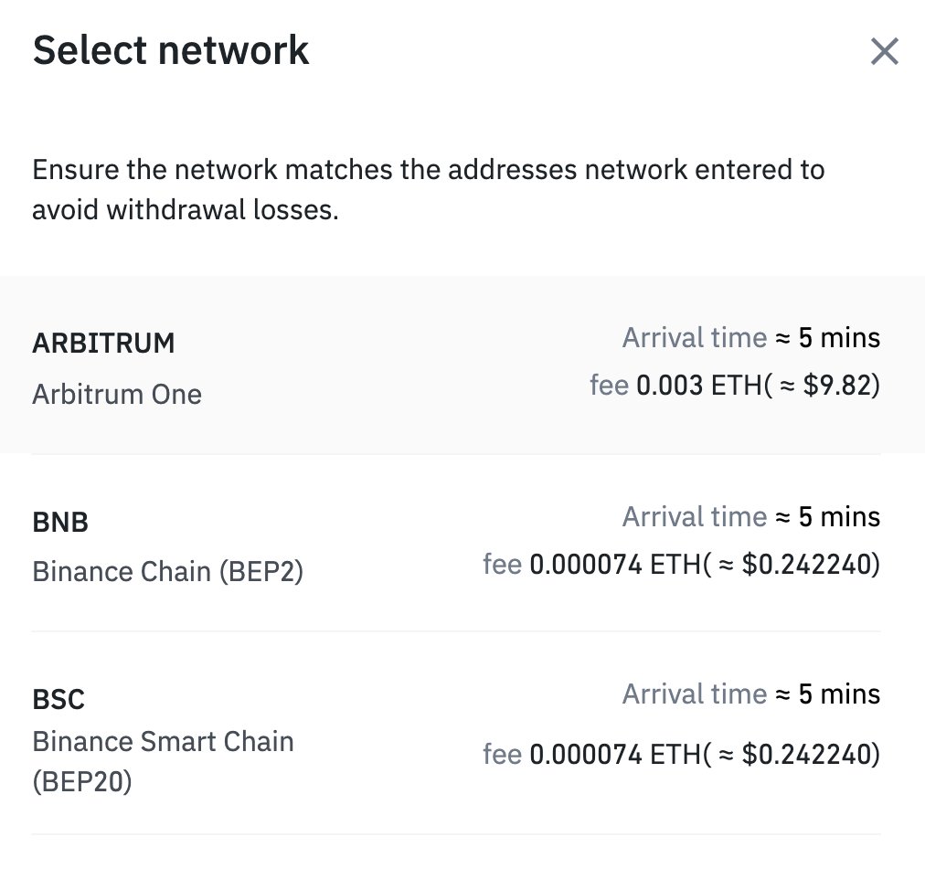 LarkDavis's tweet photo. Oh boy...... Binance just enabled direct withdrawals to layer two #ethereum!!!! 

HUGE NEWS!!!! https://t.co/4B2t2nV9OB