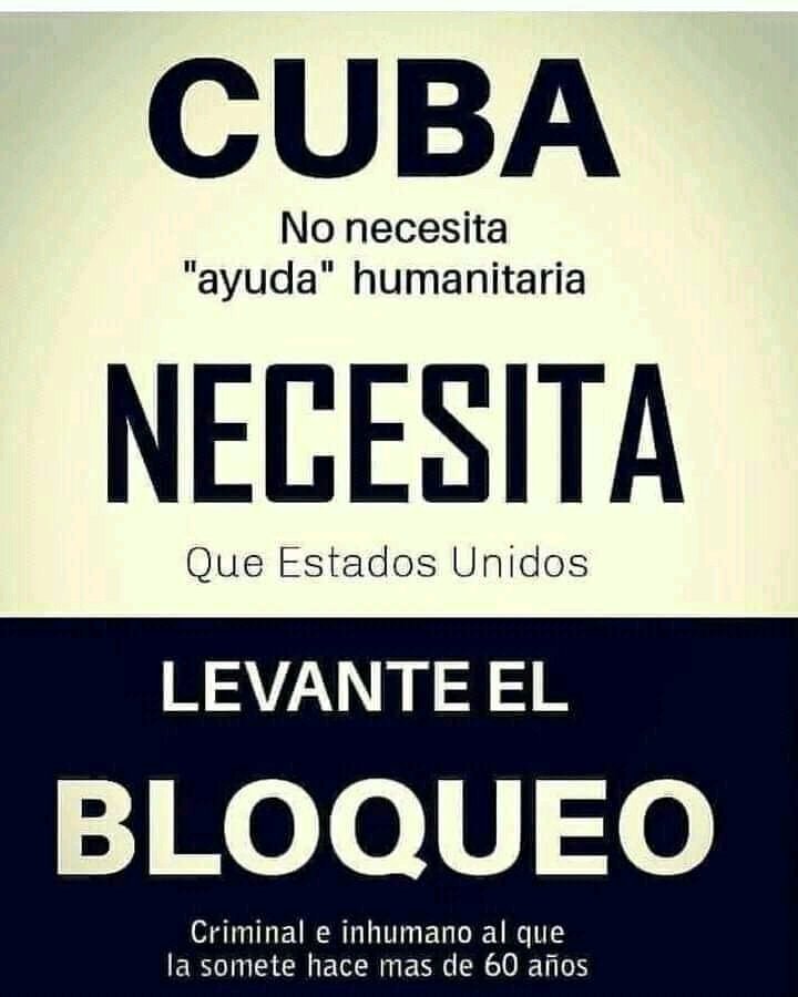 @Vicente73977721 @NovoaSantana #NoAlBloqueo #ElBloqueoEsReal #ElBloqueoEsCruel #ElBloqueoMataALosPueblos #LevantenElBloqueoYa