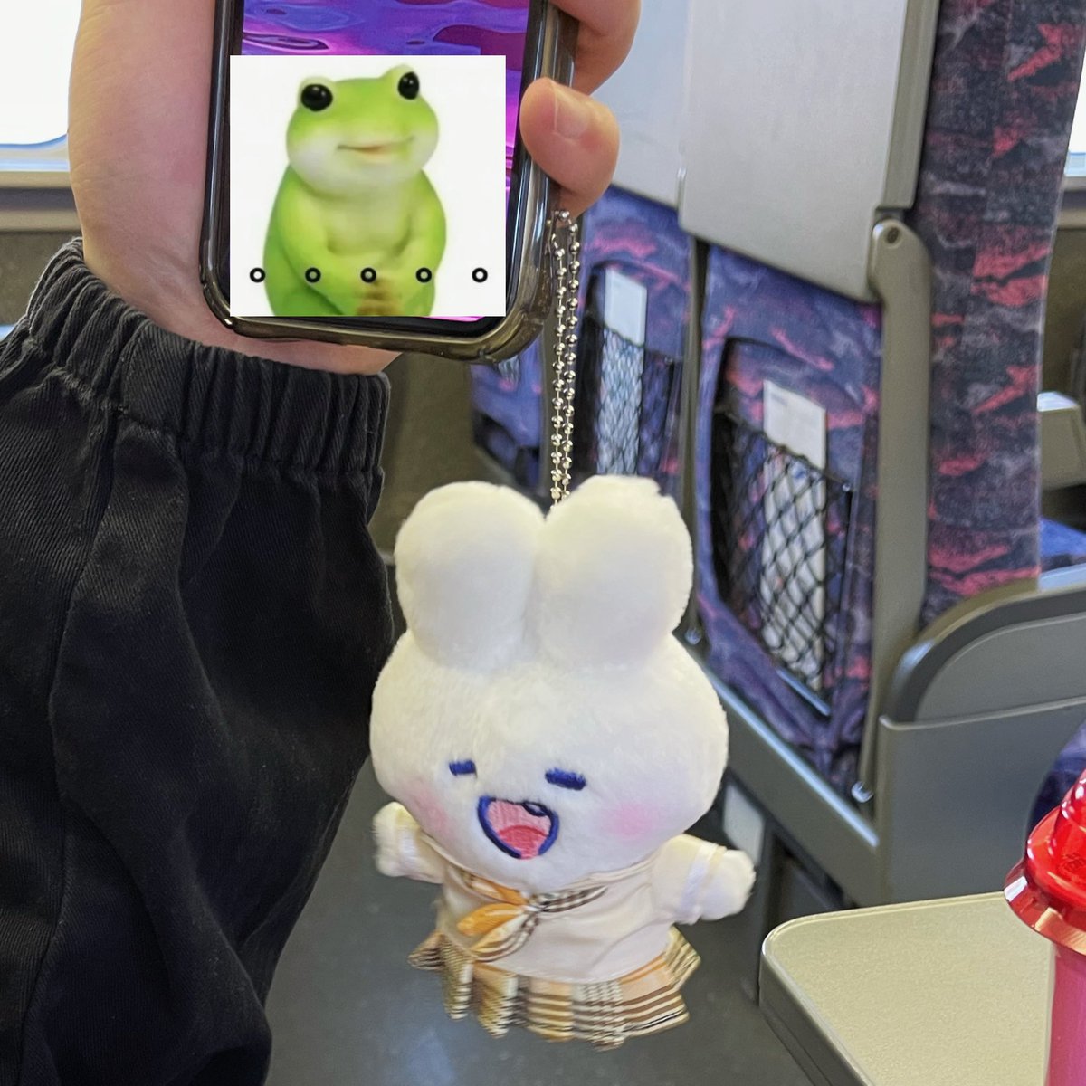 回家的路上我给了盐盐一只小兔子

然后

他真就挂在了他手机上 https://t.co/5UfjEluw5D