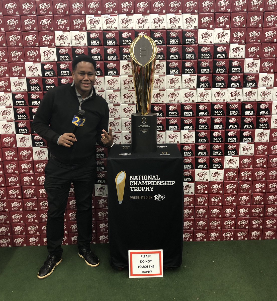 Got my photo op with University of Georgia’s National Championship Trophy!! Too bad I can’t take it home. 😀