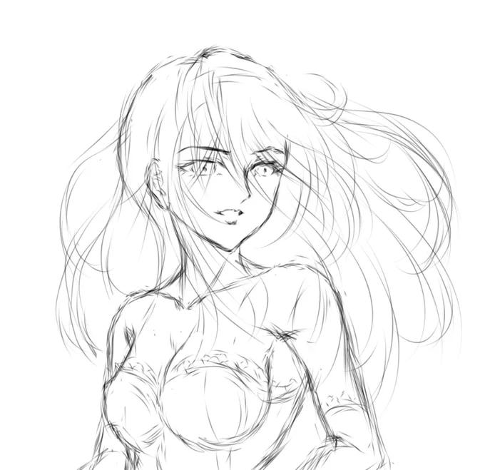 #絵描きさんとつながりたい #イラスト  只今、板タブの練習中です。 手元を見ないで線を引くのは 中々難しいですね。思った線が 描けません😢 今回のフォロアー様700人記念イラストはコレを上げ様と思います!😃 板タブ初の作品です。 ほぼぶっ付け本番ですが😓 宜しくです😊