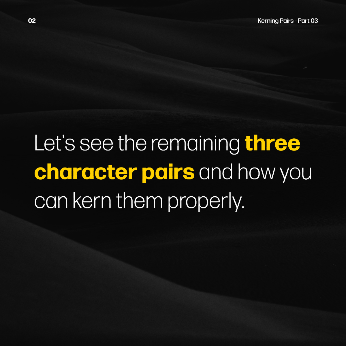 ThinSeed's tweet photo. In this post, we see the remaining character pairs and how you can kern them properly.

4. Diagonal/Diagonal
5. Diagonal/Curve
6. Diagonal/Straight

Diagonal/Diagonal
If you have a diagonal next to a diagonal, this would have open spacing.

#kerning #opticaladjustment #typography https://t.co/hNPpPn3Hee