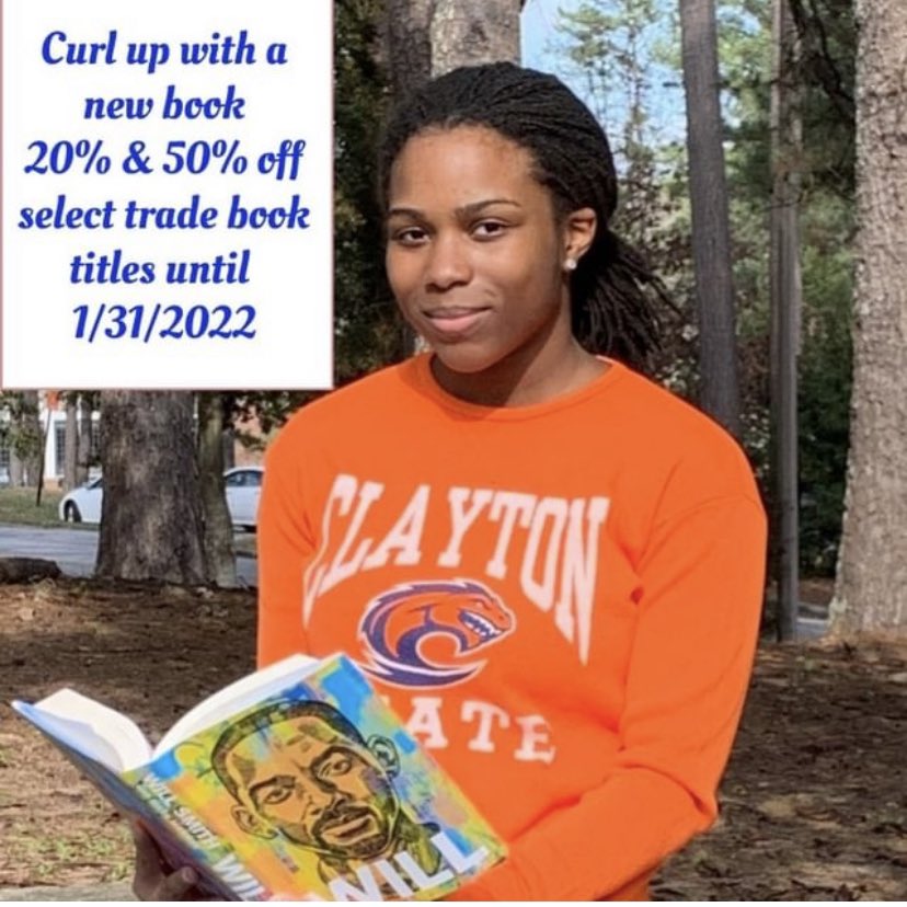 Curl up with a new book 20% &amp; 50% off in The Loch Shop! #ClaytonStateUniversity #LochShop