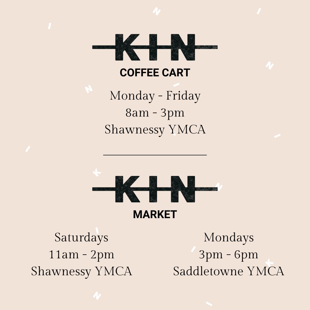 weareallkinCA's tweet photo. Kin Coffee Cart and Kin Market are now open! Stop by Shawnessy YMCA or Saddletowne YMCA @YMCA_Calgary to grab a cup of ethically-sourced Motherlode Coffee or shop high-quality food at a price that you can afford. https://t.co/a1ddrwpojP